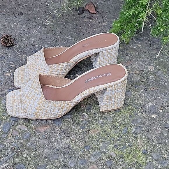 Jeffrey Campell Woven Block Heeled Sandals Size US 9 - Picture 5 of 10